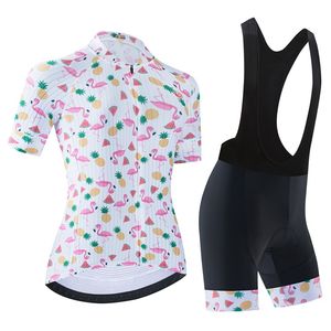 Flamingo Pro Women Summer Cycling Jersey Set korte mouw mountainbike fietsende kleding ademende mtb fiets kleding slijtage v13