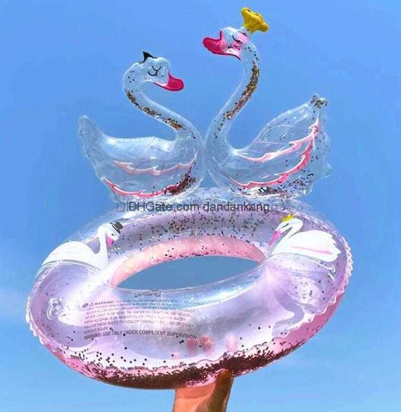 Flamenco cisne anillo de natación Piscina flotadores colchón de aire salón bebé niños deportes acuáticos tubos juguete lindo niñas juguetes de playa