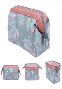 Flamingo Travel Cosmetische tas Borsteltas Mode schattige dames sieraden opbergriem zipper elektronische accessoires draagbare kubus portemonnee6659297