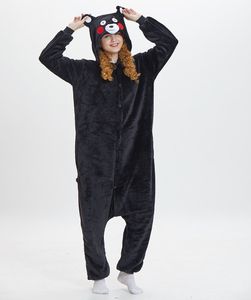 Flannel Black Bear Onesies Mujeres Hombres Kigurumi Animal Pajamas Conjunto de cosplay Cosplay Jumpón de invierno Traje cálido de invierno S-XL