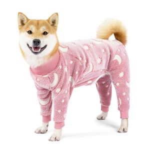 Flanelle chien pyjamas combinaison chiens pyjamas pour moyens grands chiens os lune motif chaud combinaisons manteau chien vêtements 240301