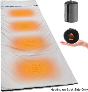 Liner de sac de couchage chauffé en flanelle chaude et ultra légère de camping extérieur drapée de lit USB Interface avec sac de compression 240418