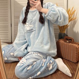 Flanellen pyjama Dames Koraal Fluweel Ins Stijl Schattig Cinnamoroll Herfst en winter kunnen huiskleding verslijten