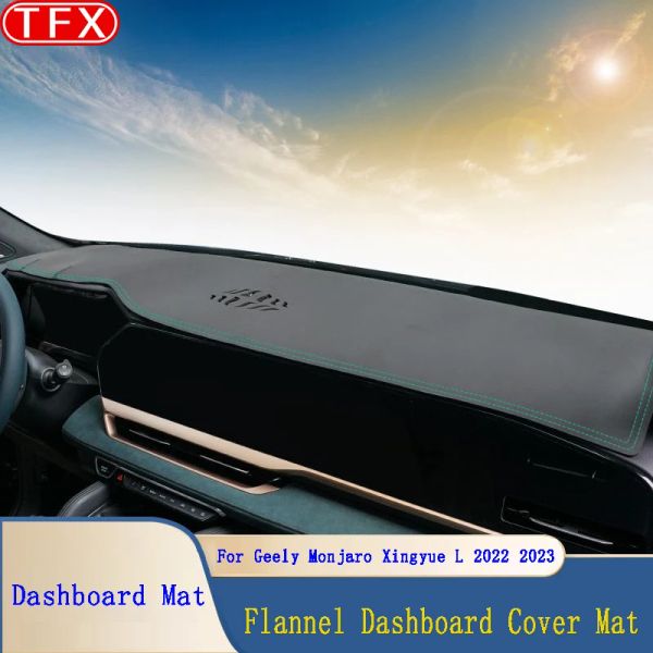 Flannel Slip Anti UV Mat Car Toard Dash Toard Cover Pad Dashmat Sun Shade Tapis pour Geely Monjaro Xingyue L 2022 2023 ACCESSOIRES