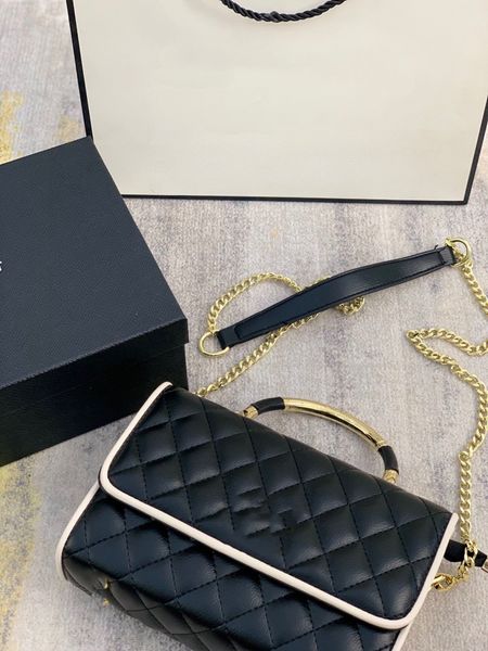 Rabat noir sac à 100 côtés une épaule cross-body designer chaîne de luxe mode féminine aisselles nuit fête porte-monnaie 21cm 15cm