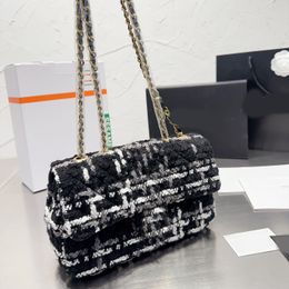 Sac à bandoulière avec chaîne à rabat pour femmes, sacs de marque de luxe de styliste, sacs à main à bandoulière avec lettres, sac pour téléphone, portefeuille pour dames