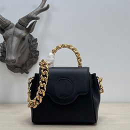 Bolso de mano con solapa Bolso cruzado con cadena Bolsos de mano con asa superior Bolsos de hombro para mujer Monedero de calidad superior Cuero de vaca Grano Cuero genuino Cabeza de metal Reina Hebilla magnética