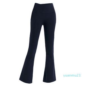 Flare Leggings femmes Fitness Yoga pantalon taille haute nue haute élasticité Nylon entraînement Sport pantalon 2023 haut lu