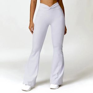 Leggings de legga pantalons de yoga femmes hautes taille large la jambe push up workout fitness sports évasé pantalon latin danse 240428