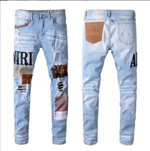 Jeans acampanados Jean apilado Diseñador púrpura de alta calidad Hombre para mujer Pantalones largos Streetwear Jeans Denim Agujero largo jeans rectos regulares para mujeres estiramiento de moda