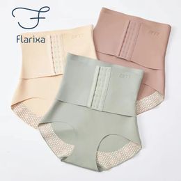 Flarixa 2 en 1 Hip Lift Flat Belly Womens Pantes Corps Shapewear Femmes Traineur mince Trainer Shaper Sculpting Corset 240426