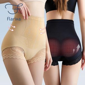 Flarixa naadloos kanten slipje voor dames hoge taille shaper buiklift slijsten postpartum vormgeven ondergoed onderbroek 240521