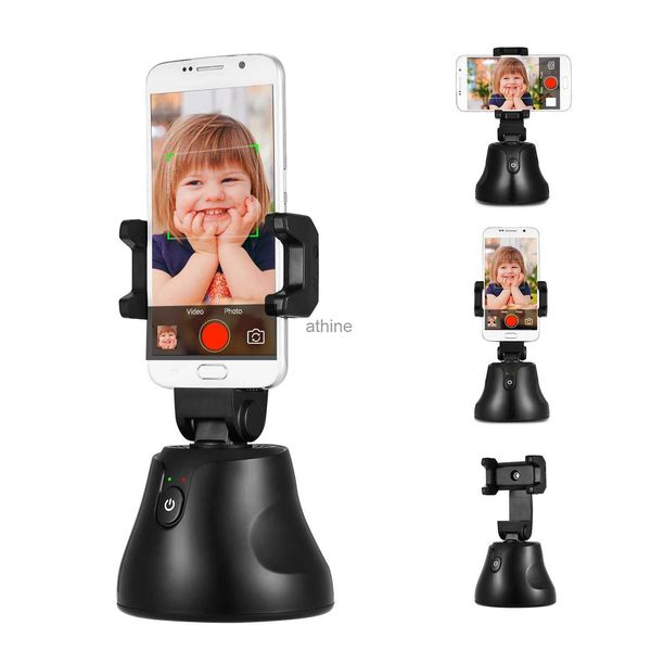 Supports de flash Prise de vue intelligente Selfie Stick 360 Suivi horizontal des objets du visage avec support de téléphone 1/4 filetage pour enregistrement vidéo en direct Photo Vlog YQ240110