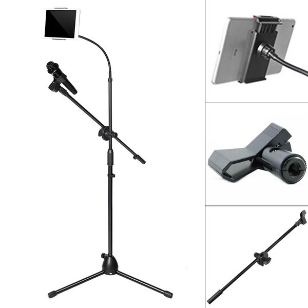 Soporte de flash Telescópico Mic Townet Metal Trípode para tableta flexible Soporte de la tableta Swing Boom Soporte de micrófono Soporte 230816