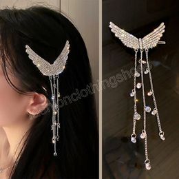 Flash diamant épingle à cheveux aile pince à cheveux femmes coiffure longue gland Femme cheveux accessoires