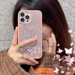 Flash Diamond Phone Cases para iPhone 14pro Max 12 Promax All Inclusive 13promax Shell Brand Designer Phone Case para mujer para hombre Phonecase Pink