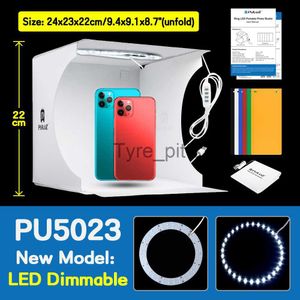 Diffuseurs Flash 24 * 23 * 22 cm Mini LED Anneau Boîte à Lumière Lightbox Photo Studio Boîte Photographie Lumière Studio Tir Tente Boîte Kit 6 Couleurs Décors x0724 x0724