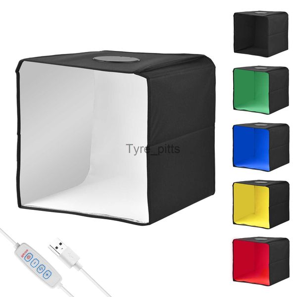 Diffuseurs de flash 25 X 25 cm/ 9,8 X 9,8 pouces Mini boîte à lumière de photographie Tente de lumière professionnelle intégrée avec 6 toiles de fond Alimentation USB x0724 x0724