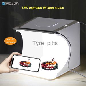 Difusores de flash Caja de video de foto portátil plegable Doble LED Photostudio plegable 20 * 20 Mini caja de luz plegable Fotografía Photo Studio Softbox x0724 x0724