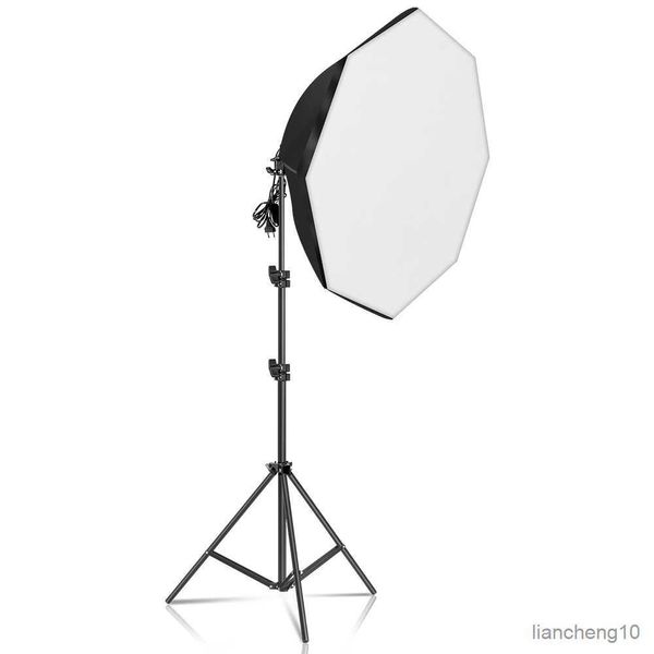 Difusores de flash SH Photo 70cm Octagon Softbox Kit Uso para flash de brillo de luz LED con soporte de 2M Accesorios de estudio fotográfico Varios de bombilla R230712