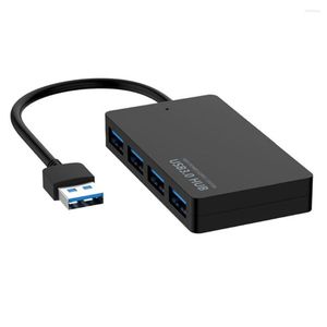 Clé USB 5 Gbps Mobile HDD pour ordinateur portable adaptateur noir Plug And Play Portable USB Hub Ultra Slim Splitter avec 4 3.0 Ports