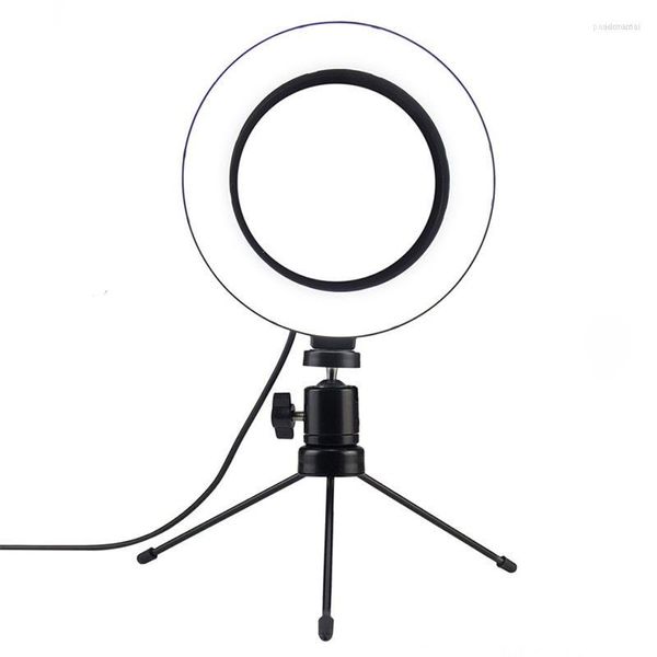 Cabezales de flash 6 pulgadas 16 cm Selfie Ring Light con trípode Soporte para teléfono Mesa Iluminación regulable para YouTube Video Pography Studio