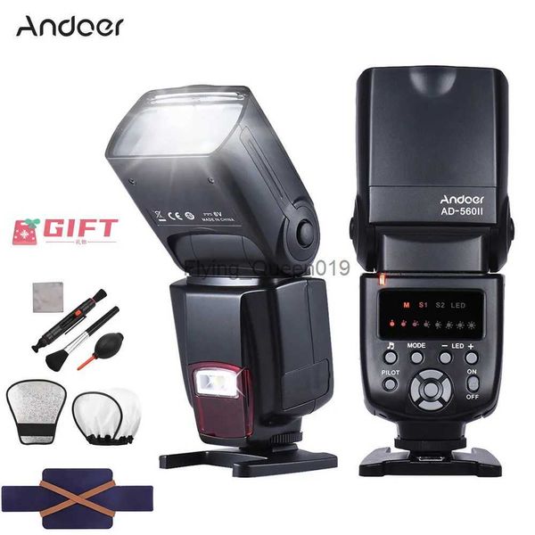 Cabezales de flash Andoer AD-560II Pro Cámara Flash Speedlite Flash en la cámara GN50 Filtros de luz LED Difusor Zapata caliente para Olympus DSLR YQ231003