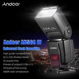 Têtes de flash Andoer AD560 IV 2.4G sans fil universel sur caméra esclave Speedlite Flash Light GN50 avec déclencheur de flash à distance pour appareils photo reflex numériques YQ231003