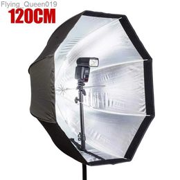 Flitskoppen Big Size 120 cm / 47,2 inch Octagon Paraplu Softbox Brolly Reflector voor Speedlight Flitslicht Accessoires voor fotostudio's YQ231004