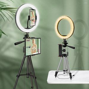 Flitskoppen Dimbaar LED-ringlicht met statieven Standaard Telefoonhouder Bureau USB Selfielamp Ringlicht voor make-up Youtube TikTok Vlog