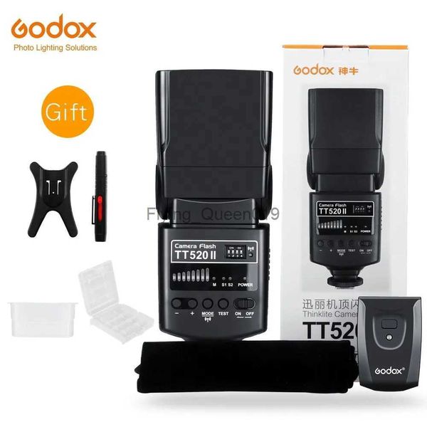 Têtes de flash Godox Thinklite Camera Flash TT520II avec signal sans fil 433 MHz intégré pour appareils photo reflex numériques Pentax Fuji Olympus YQ231003