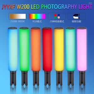 Cabezales de flash JYYXF W200 LED Pography Light Handheld 2500K-9500K RGB Tubo de colores Stick Creative Video Fill Wand VS Nanlite 6C