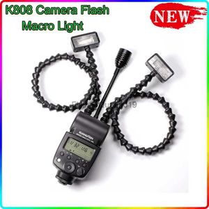Têtes de flash K808 Caméra Flash Macro Lumière Flexible Macro LED Flash avec Double Flash Flash Universel pour DSLR YQ231003