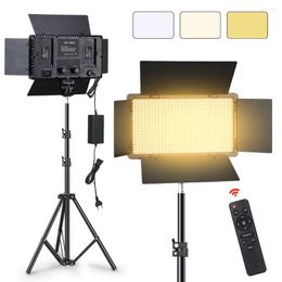 Flash Heads LED-600 LED-videolichtpaneel met externe besturing Bi-color 3200-5600K POGRAGRAFIE LICHTING Camera PO Studio Vullamp