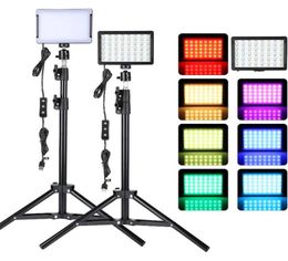 Flash Heads LED VIDEO VIDEO LIGHT CAMERA POGRAMINE ÉCLAIRAGE AVEC AVEC TREPID STAND 4 COULEUR RVB FILTRES POUR LE TIRMAGE STREIMING STUDIO ShooTi4014353