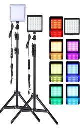 Cabeza de flash LED Video Luz de la cámara Kit de iluminación de pografía con stand de trípode 4 colores RGB Filtros para filmar el estudio de transmisión Shooti4635050