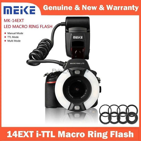 Têtes de flash Meike 14EXT i-TTL Macro Ring Flash pour D7100 D5200 D5100 D5000 D3200 5D II III 6D 60D avec lampe d'assistance LED AF YQ231003