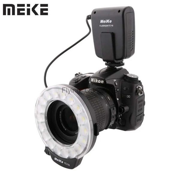 Têtes de flash Meike Mk-FC110 LED Macro Ring Flash Speedlite pour appareil photo reflex numérique Olympus 70D 80D 550D D850 avec 7 anneaux adaptateurs YQ231003