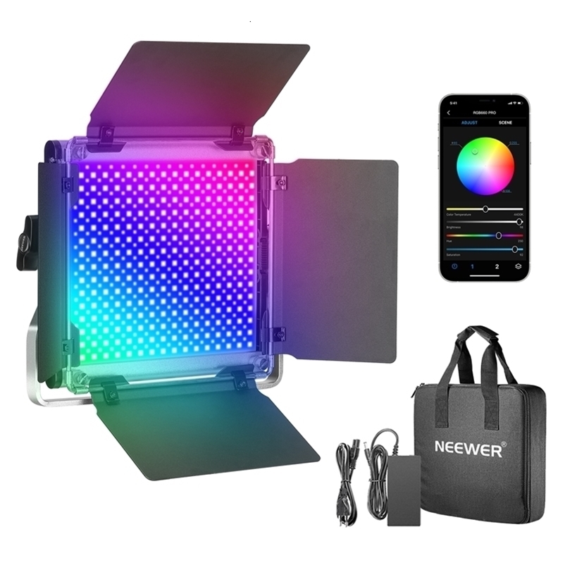 Teste flash Neewer 660 PRO RGB Luce video a led con controllo APP per giochi Streaming Broadcasting Conference P ography 231117