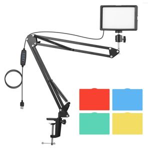 Têtes de flash Kit de lumière de pographie Éclairage vidéo USB de bureau avec support Filtres de couleur à rotule pour l'enseignement en ligne en direct