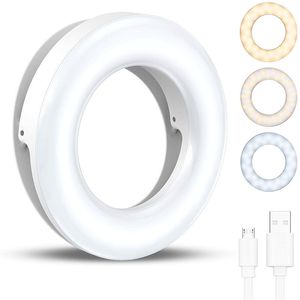 Flitskoppen Draagbare LED Clip Ringlicht 40 LED Selfie Lamp 3200K-6500K USB Opladen Voor Live Stream Vlog Invullichten 230922