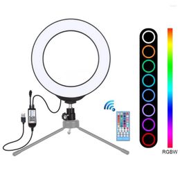 Flash Heads Puluz 4,7 inch dimmable ring vul licht USB RGBW POGRAGRAFILICE Video Selfie Ligh Studio Lighting