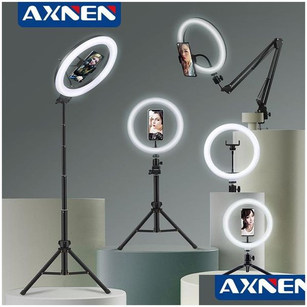 Flash Heads Selfie Ring Light Pographic LED RIM OF LAMP avec un support mobile en option Montage Tripod Stand Ringlight for Live Video Stre Otj3e