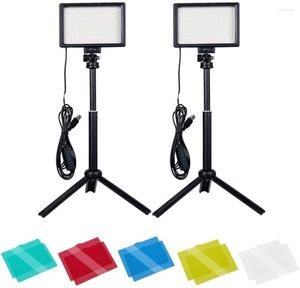 Flash Heads Soonpho USB LED Video Light Kit Pography Lighting 5600K Dimable met statiefstandaard