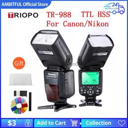 Têtes de flash Triopo TR-988 TTL Caméra de synchronisation haute vitesse Speedlite pour et 6D 60D 550D 600D D800 D700 SLR numérique YQ231005