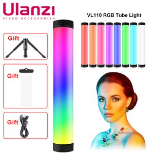 Têtes de flash Ulanzi VL110 RGB Tube Vidéo Wand Light Po LED Stick Vidéo Portable Studio Camping Fill Light pour le tournage et la diffusion en direct 230922