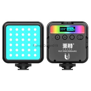 Têtes de flash VL49 RVB Vlog Fill Light Vidéo Lumières Mini LED Caméra Lumière Rechargeable LED Panneau Lampe Photo Vidéo Éclairage pour Youtube Tik tok YQ231003