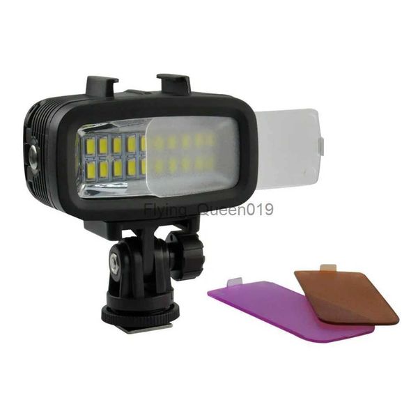 Têtes de flash LED lumineuse étanche Go Pro lampe de plongée vidéo pour Hero 10 5 EKEN insta360 Osmo Action DSLR caméra Flash de plongée YQ231003