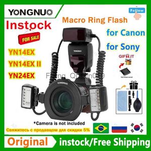 Cabezales de flash YONGNUO YN14EX/YN-14EX II TTL YN14-EX LED Macro Ring Flash Speedlite Light para cámaras 1Dx 5D3 6D 7D 70D 80D para YQ231003