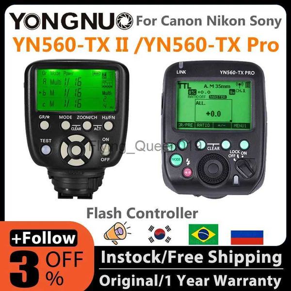 Têtes de flash Yongnuo YN560-TX II /YN560-TX Pro Contrôleur de flash sans fil et déclencheur de commande pour YN560IV YN660 968N Speelite YQ231003